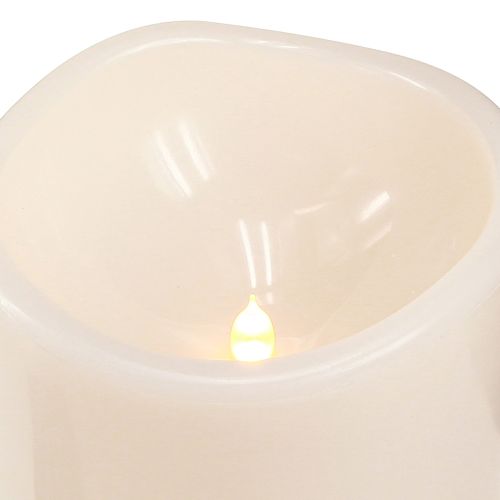 Floristik24 Large LED candle with timer for outdoors warm white Ø12.5cm H20cm 2pcs