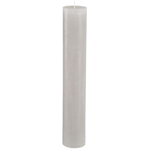Product Large taper candles light grey solid coloured 50x300mm 4 pcs