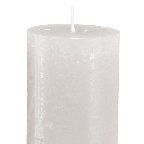 Product Large taper candles light grey solid coloured 50x300mm 4 pcs