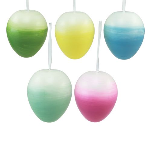 Floristik24 Large Easter Eggs Hanging Plastic Eggs Pastel Colors 15cm 5 Pcs