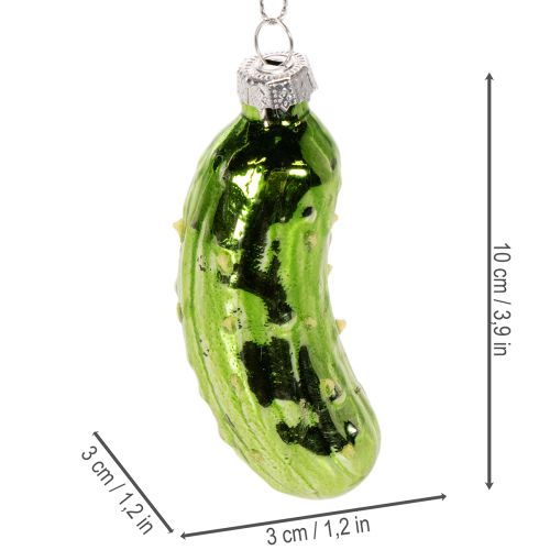 Glass Christmas pickle, Christmas tree ornament for hanging, 7cm, 4 pieces | Floristik24.ie
