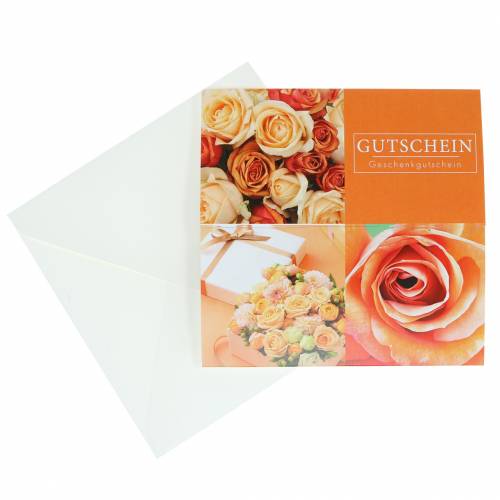 Floristik24 Gift card Rose Orange + envelope 1p