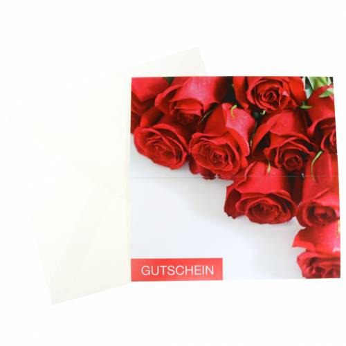Product Gift card red roses + envelope 1p