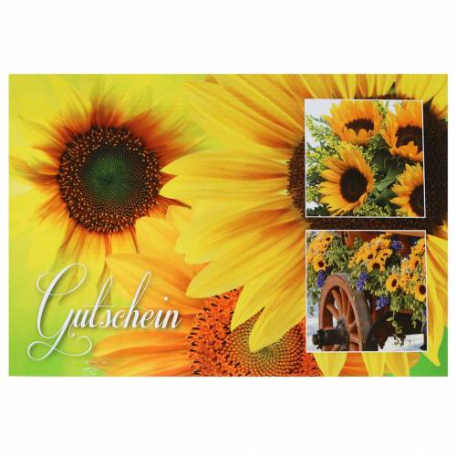 Voucher sunflower with envelope 5pcs