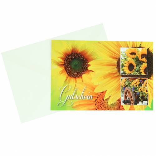 Floristik24 Voucher sunflower with envelope 5pcs
