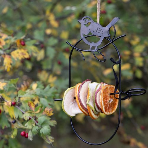 Product Hanging decoration metal decoration birds black feeding station 18×22.5cm 3 pieces