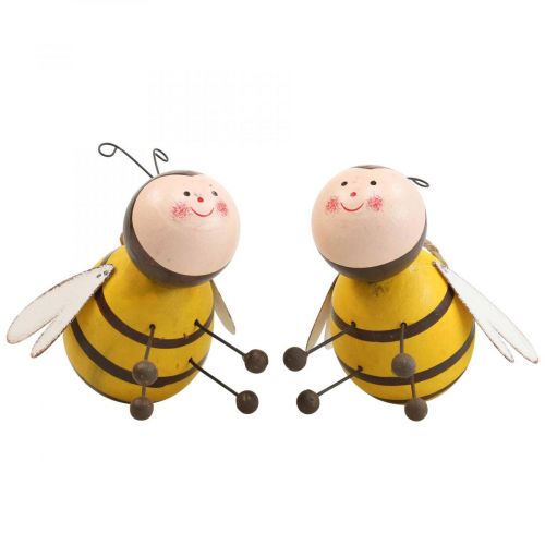 Hanging decoration bees decoration decoration hanger wood metal 9.5cm 2 pieces