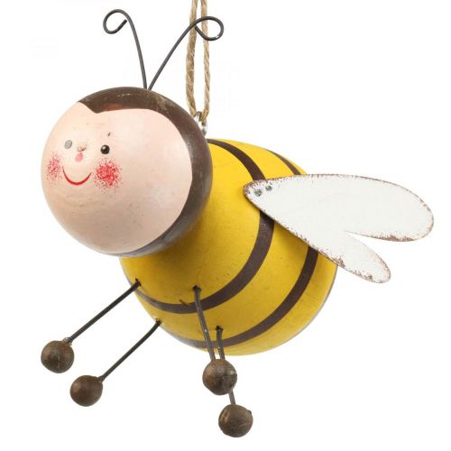 Floristik24 Hanging decoration bees decoration decoration hanger wood metal 9.5cm 2 pieces