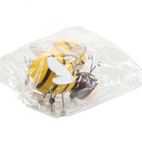 Floristik24 Hanging decoration bees decoration decoration hanger wood metal 9.5cm 2 pieces