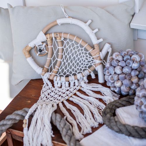Floristik24 Hanging decoration deco hanger maritime decoration fish macrame 76cm