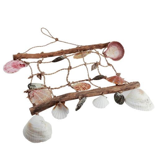 Product Hanging decoration maritime fishing net decoration shells 50x32cm
