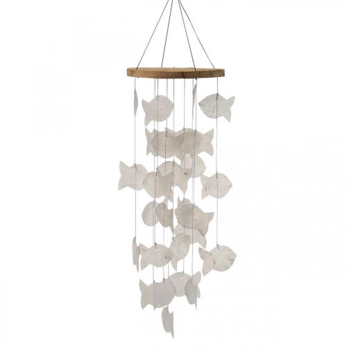 Floristik24 Hanging decoration shells Capiz wind chime garden Ø12cm L49cm