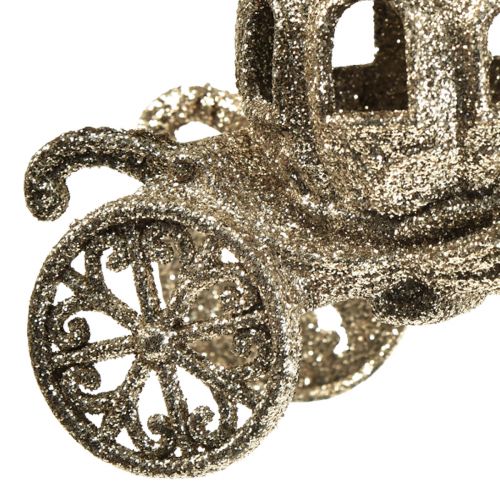 Floristik24 Hanging decoration Christmas carriage with glitter 11x5x8.5cm