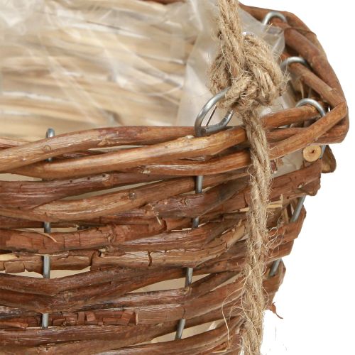Product Hanging basket flower basket 2 baskets wood natural Ø20cm/26cm