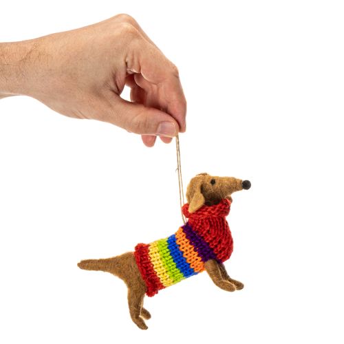 Decorative Dachshund Dog Ornament for Christmas Tree, 16cm, 2 Pieces | Floristik24.ie