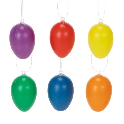 Easter egg ornaments for spring decoration, home or garden. Colorful decorative items, 6cm, 24 pieces.