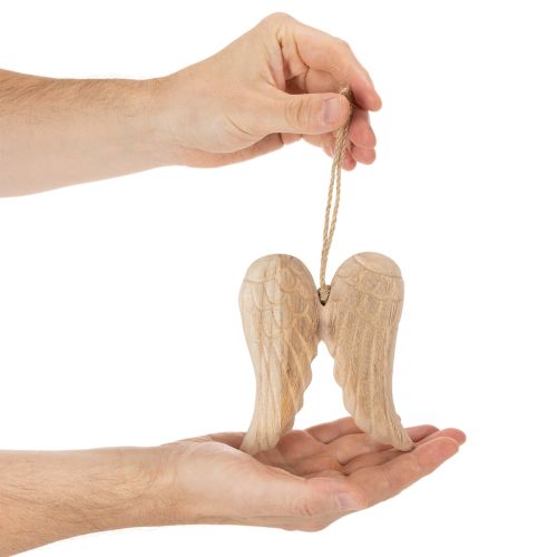 Wooden Angel Wing Pendant for Hanging Decoration 12cm | Floristik24.ie