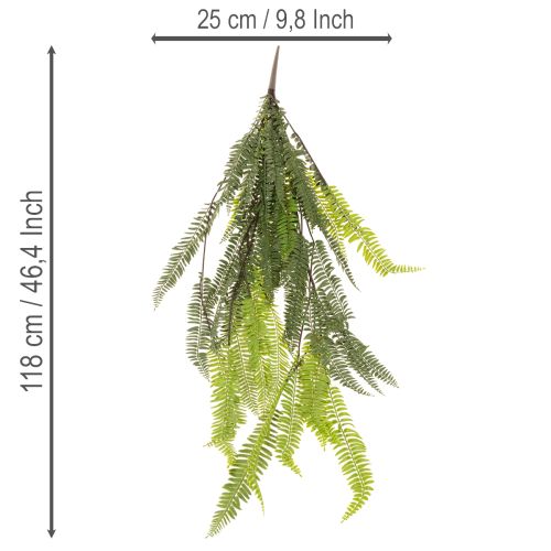 Artificial fern, decorative fern branch for sticking and hanging, 118cm | Floristik24.ie