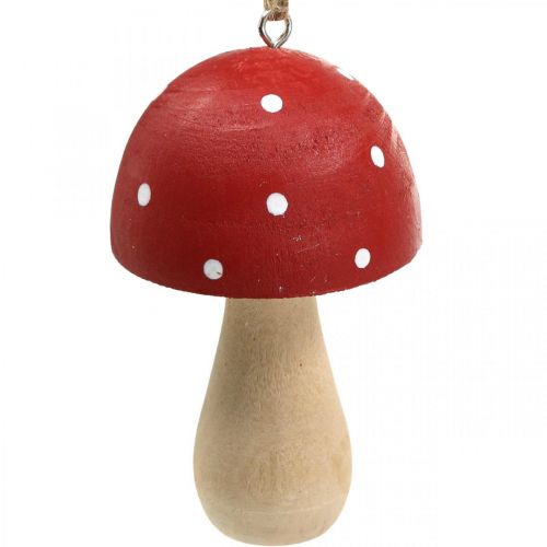 Floristik24 Fly agaric decorative mushrooms wooden mushroom for hanging H8.5cm 6pcs