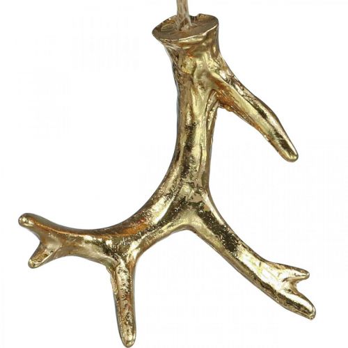 Floristik24 Christmas Decoration Antler Tree Decoration Gold 7.5cm 6 Pcs