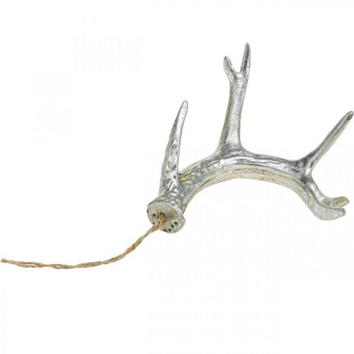 Floristik24 Christmas Decoration Antlers Advent Silver 15cm 4 Pcs