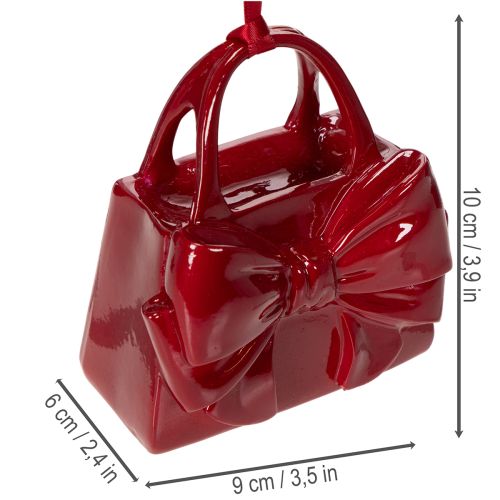 Decorative handbag with bow for hanging, 10cm | Floristik24.ie