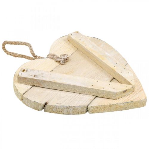 Floristik24 Heart made of wood, decorative heart for hanging, heart decoration white 24cm