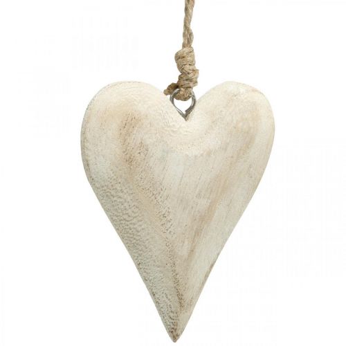 Product Heart made of wood, decorative heart for hanging, heart decoration H10cm 4 pcs