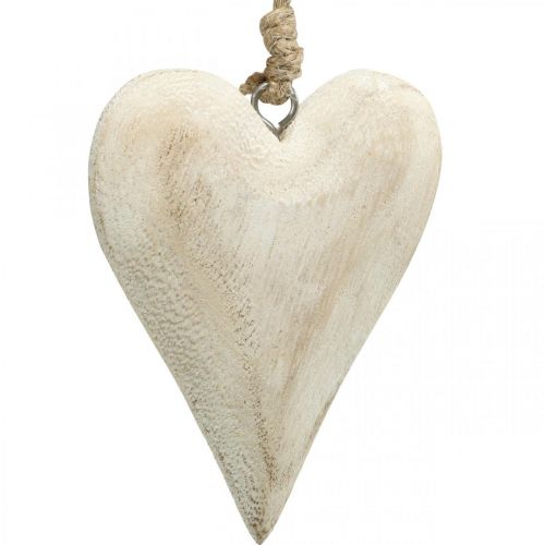 Product Heart made of wood, decorative heart for hanging, heart decoration H13cm 4 pcs