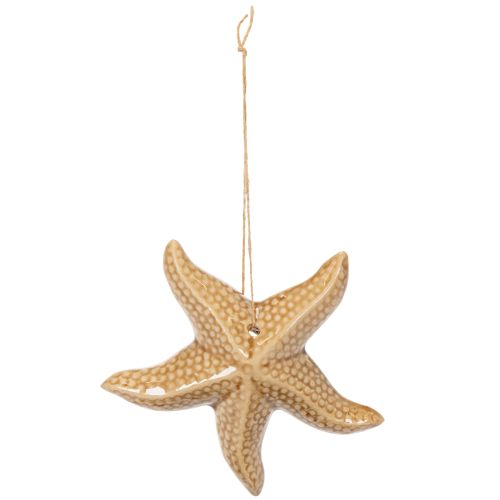 Product Ceramic starfish decoration for hanging, for a maritime flair, summer decoration for the home, 12cm, 2 pieces