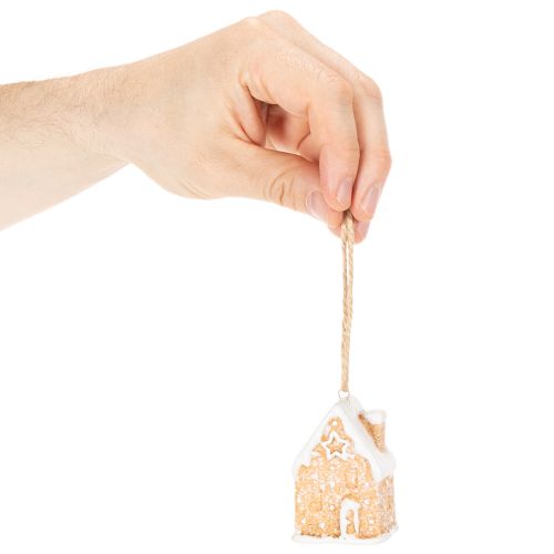 Gingerbread House Ceramic Hanging Decoration Winter Christmas Decoration 6cm 3pcs | Floristik24.ie