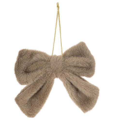 Decorative plush bow with hanger, 16cm, 3 pieces | Floristik24.ie