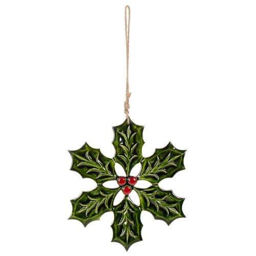 Holly ornament, Christmas decoration for hanging, 26cm | Floristik24.ie