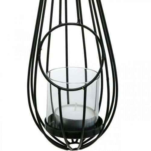 Floristik24 Lantern to hang up hanging decoration drops black 52cm