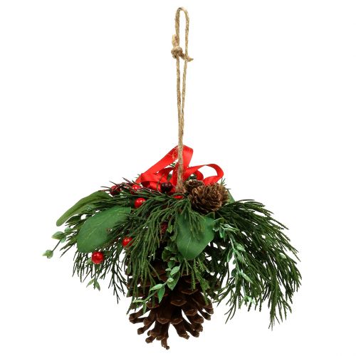 Christmas hanger with cones and berries 16cm