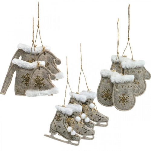 Floristik24 Christmas trailer felt winter motifs 7×12cm 6pcs