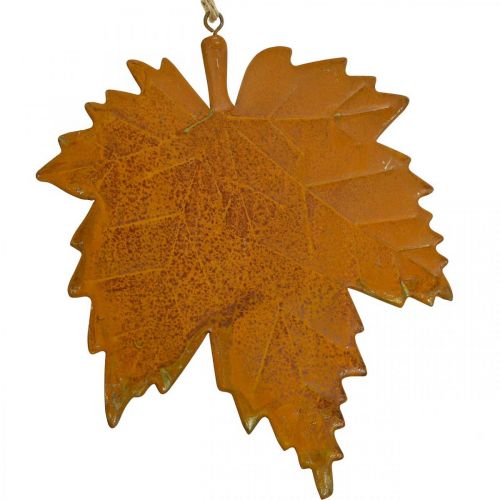 Product Autumn decoration leaves metal rust look maple leaf 6 pieces