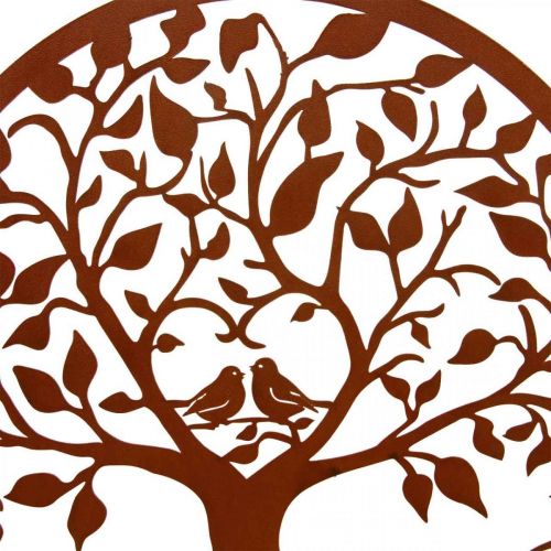 Floristik24 Window decoration spring, metal wall decoration tree Ø25cm brown 2 pieces