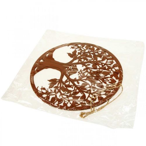 Floristik24 Window decoration spring, metal wall decoration tree Ø25cm brown 2 pieces