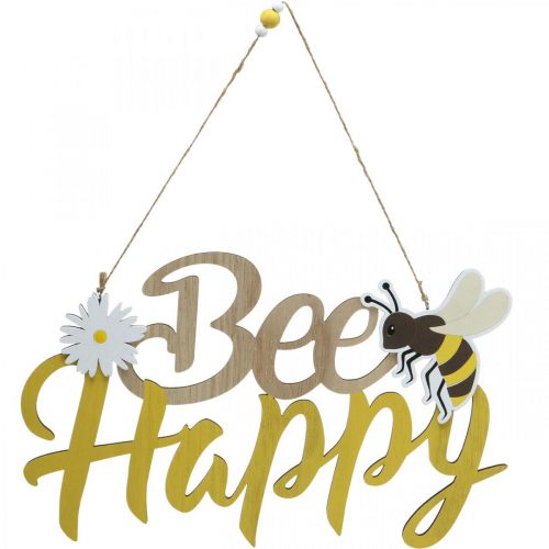 Floristik24 Decorative sign bee “Bee Happy” summer decoration wood 31×18cm 2pcs