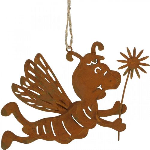 Product Bee to hang up rust deco metal summer decoration 12cm 6pcs