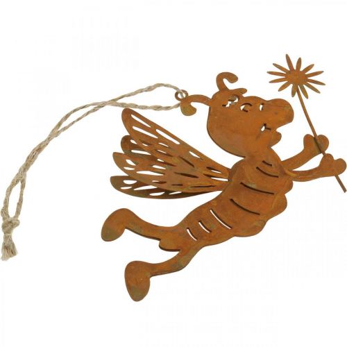 Product Bee to hang up rust deco metal summer decoration 12cm 6pcs