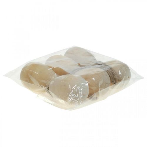 Product Wooden Eggs Decorative Eggs Hanging Natural Easter Eggs Easter Decoration H8cm 6 Pcs