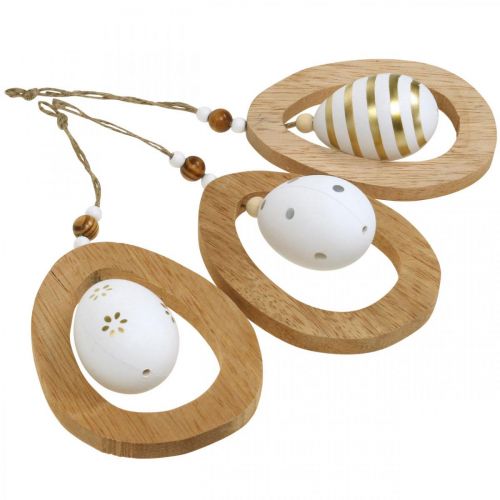 Product Easter egg for hanging with pattern eggs Easter decoration H12cm 3 pcs