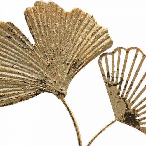 Product Ginkgo decorative gold hangers, vintage metal decoration, Ø16cm, set of 3, wall decoration