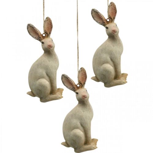 Product Easter bunny figure for hanging Easter decoration polyresin H9.5cm 4pcs