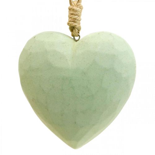 Product Wooden heart deco hanger heart made of wood deco green 12cm 3pcs