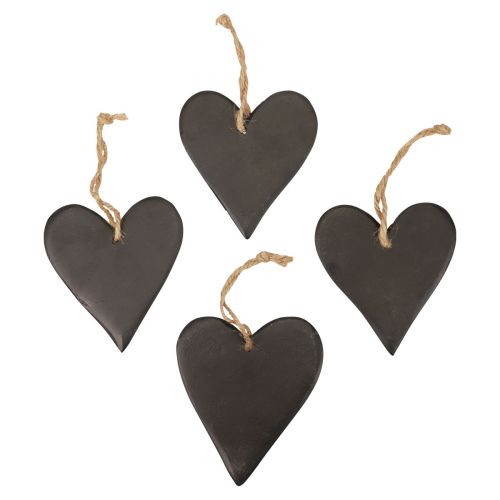 Product Hanging decoration slate heart decorative hearts black 10.5cm 4pcs
