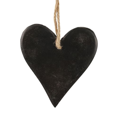 Floristik24 Hanging decoration slate heart decorative hearts black 10.5cm 4pcs