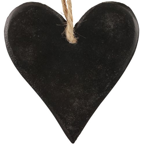 Floristik24 Hanging decoration slate heart decorative hearts black 10.5cm 4pcs